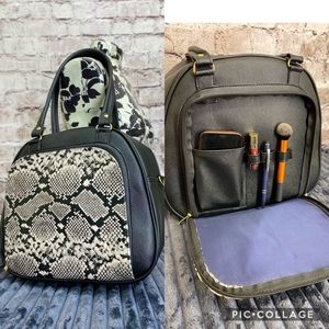 Snake Print front organizer shoulder/crossbody bag
